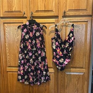 Gottex Floral One Piece Swimsuit - Black and Pink